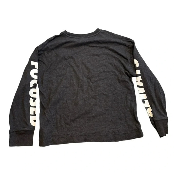 Old Navy Boys Optical Illusion "Stay 'Focused" Gray Long Sleeve Tee Size Small - Picture 2 of 4